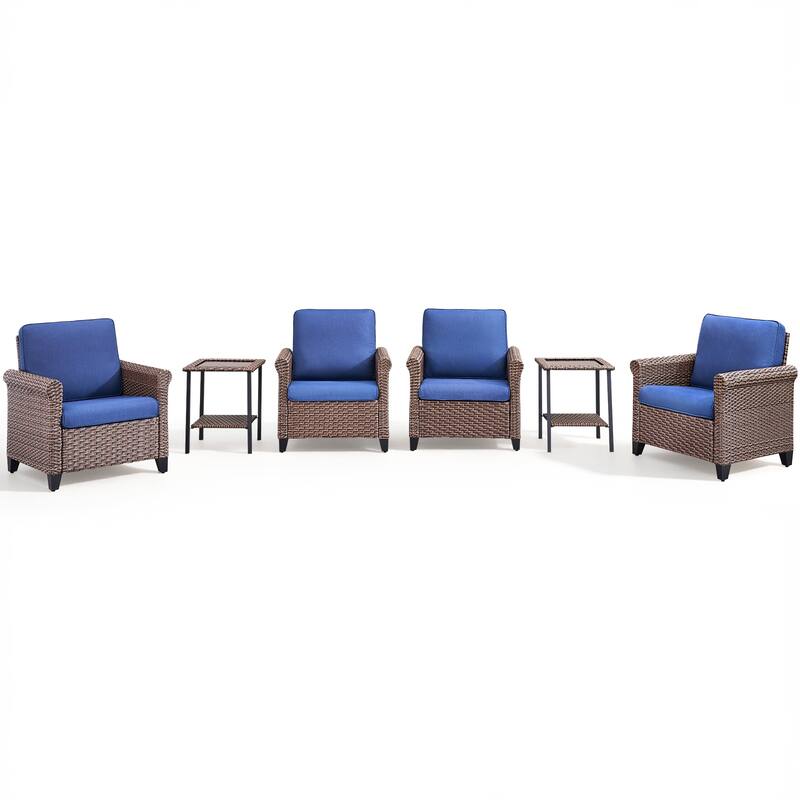 Pocassy Outdoor Sofa with Patio Chairs Funiture Set