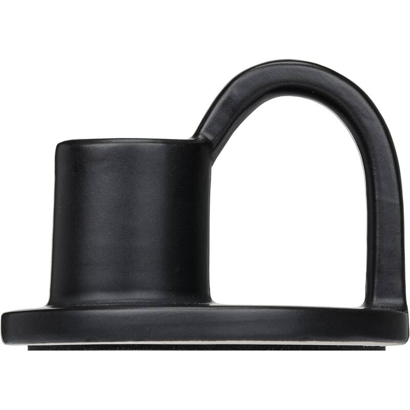 Matte Black Set of Two Elise Short Ceramic Candlesticks Aria Home