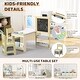 preview thumbnail 3 of 5, Wooden Easel for Kids, Kids Art Table and 2 Chairs