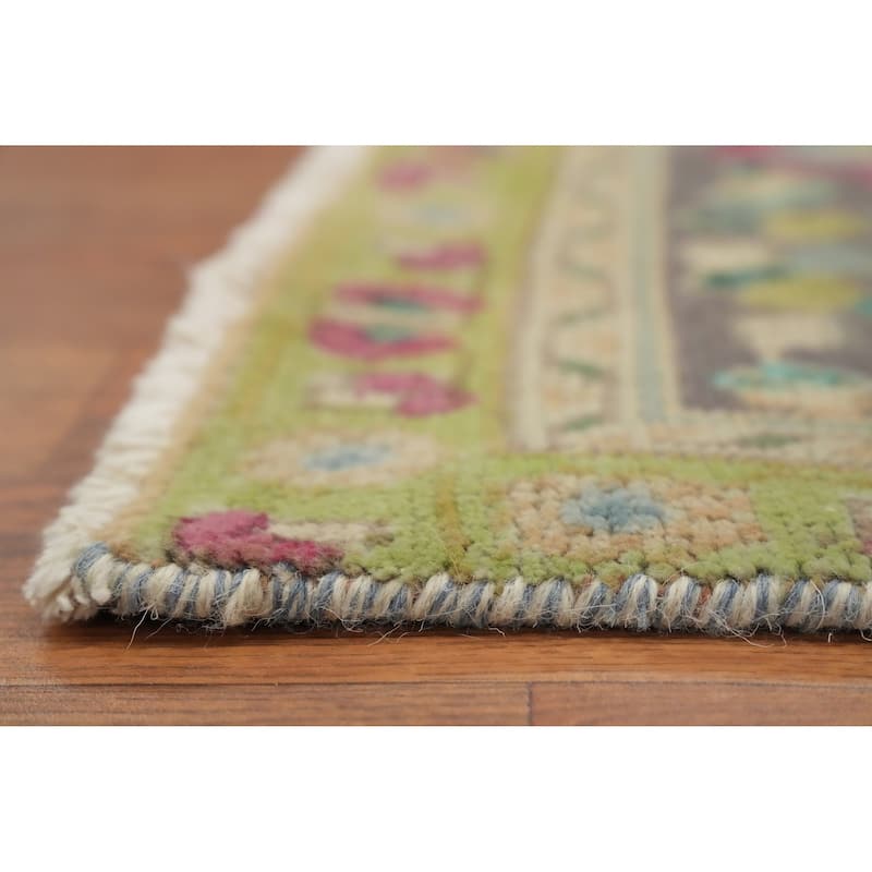 Hand Knotted Oriental 100% Wool Carpet Traditional Floral Pink Tabriz Area Rug - 12' 5'' X 9' 6''