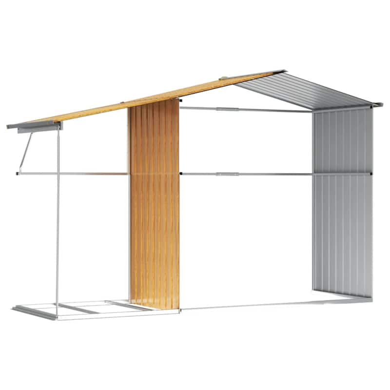 vidaXL Garden Shed Metal Outdoor Storage Tool Shed House Galvanized Steel