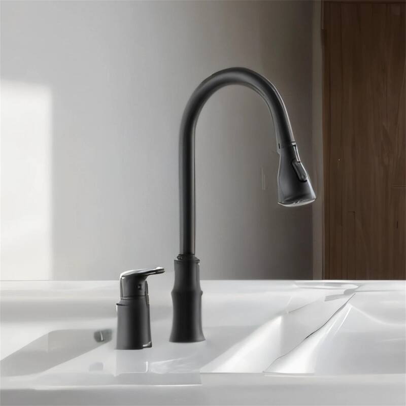 Kitchen Sink Faucet with Sleek Single-Handle, Pull-Down Sprayer