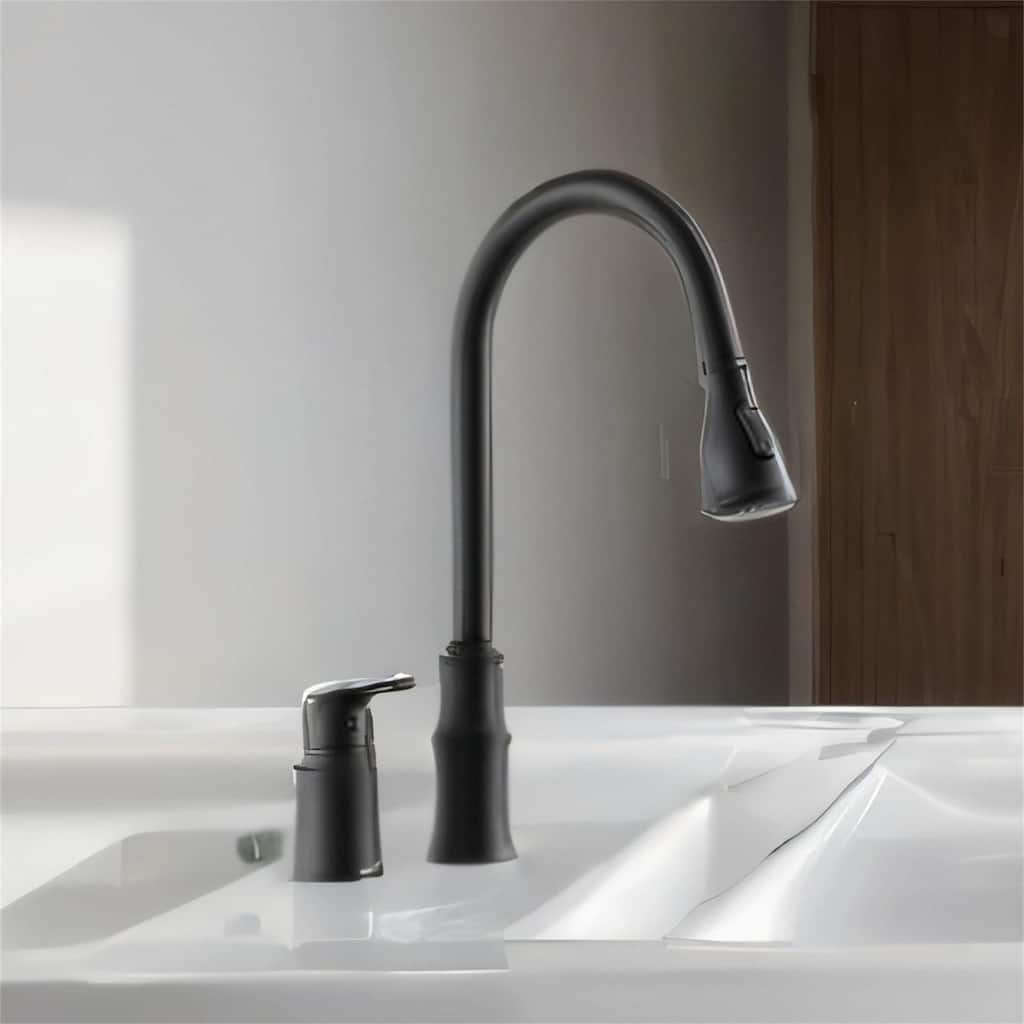 Kitchen Sink Faucet with Sleek Single-Handle, Pull-Down Sprayer