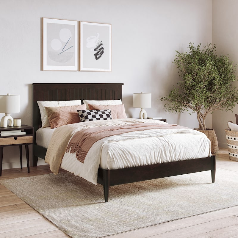 Naples Full Solid Wood Low Profile Platform Bed in Espresso