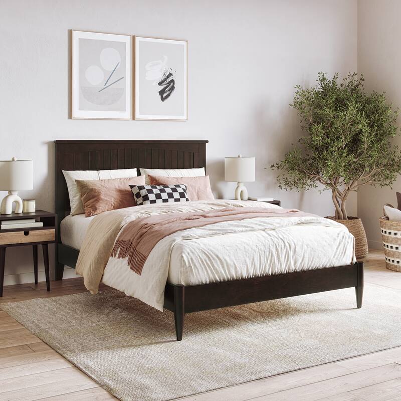 Naples Solid Wood Low Profile Platform Bed - Espresso - Full