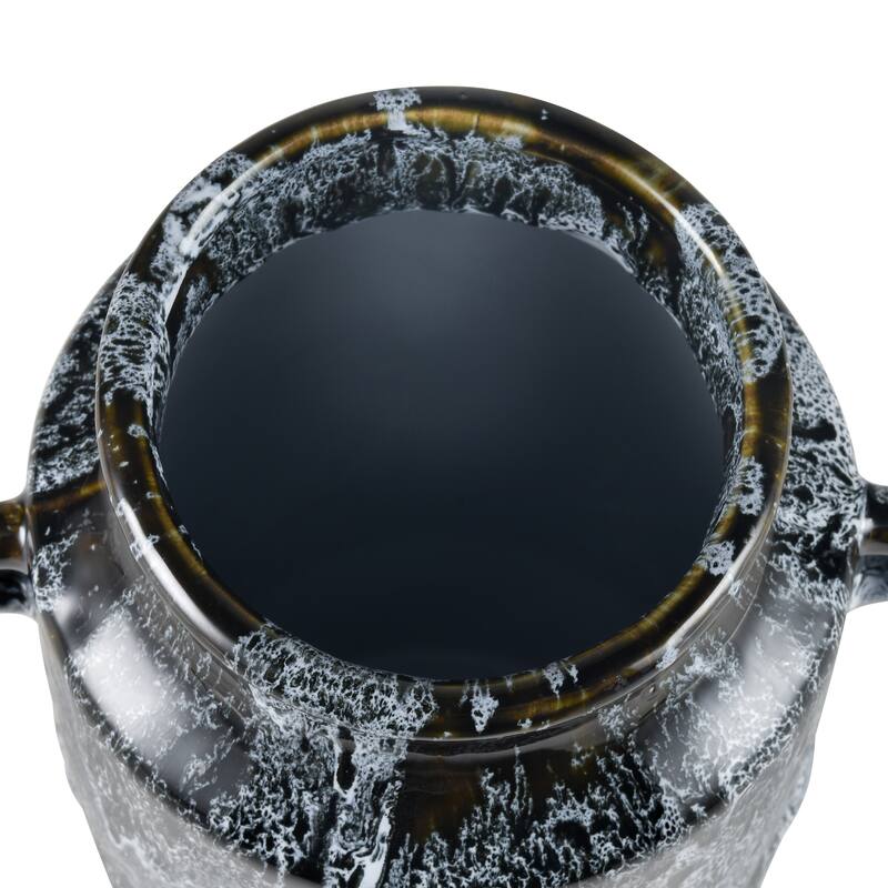 Elk Home Gallemore Black Earthenware 7.5 Inch Wide Vase