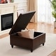preview thumbnail 39 of 52, Leather Square Storage Ottoman for Living Room, Brown/ Black 30"W x 30"D x 18.1"H