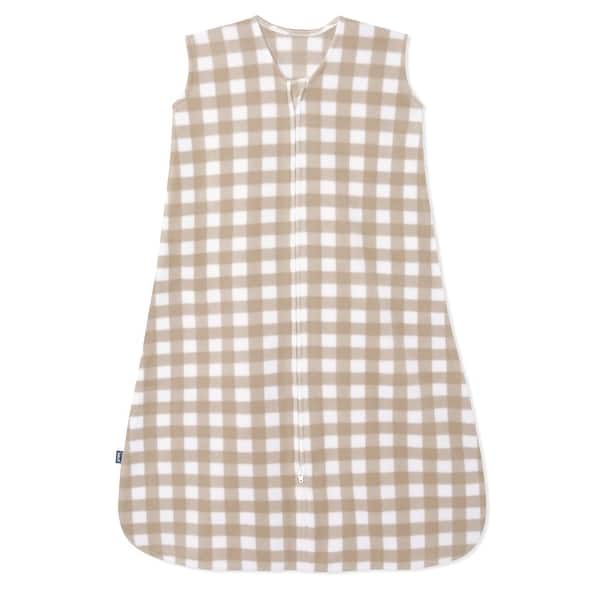 slide 2 of 5, HALO SleepSack wearable blanket, Micro-fleece, Gingham Tan, L, 12-18M - large