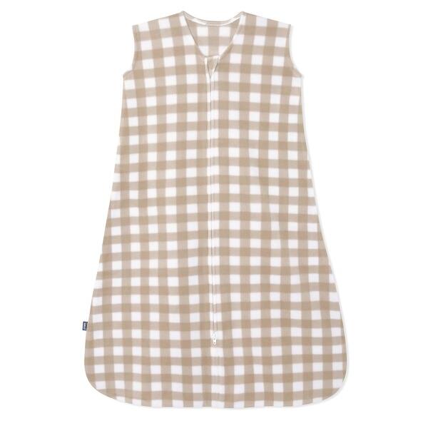 slide 2 of 5, HALO SleepSack wearable blanket, Micro-fleece, Gingham Tan, XL, 18-24M - xlarge