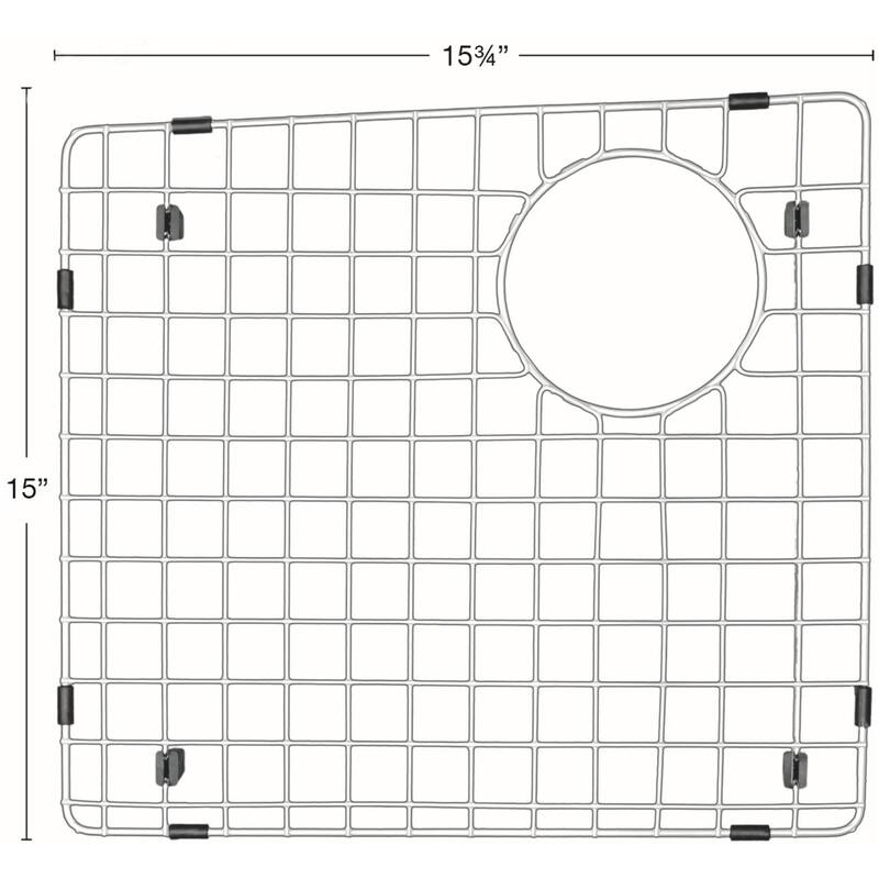 Karran USA GR-6007 15-3/4" L x 15" W Stainless Steel Basin Rack with - Stainless Steel