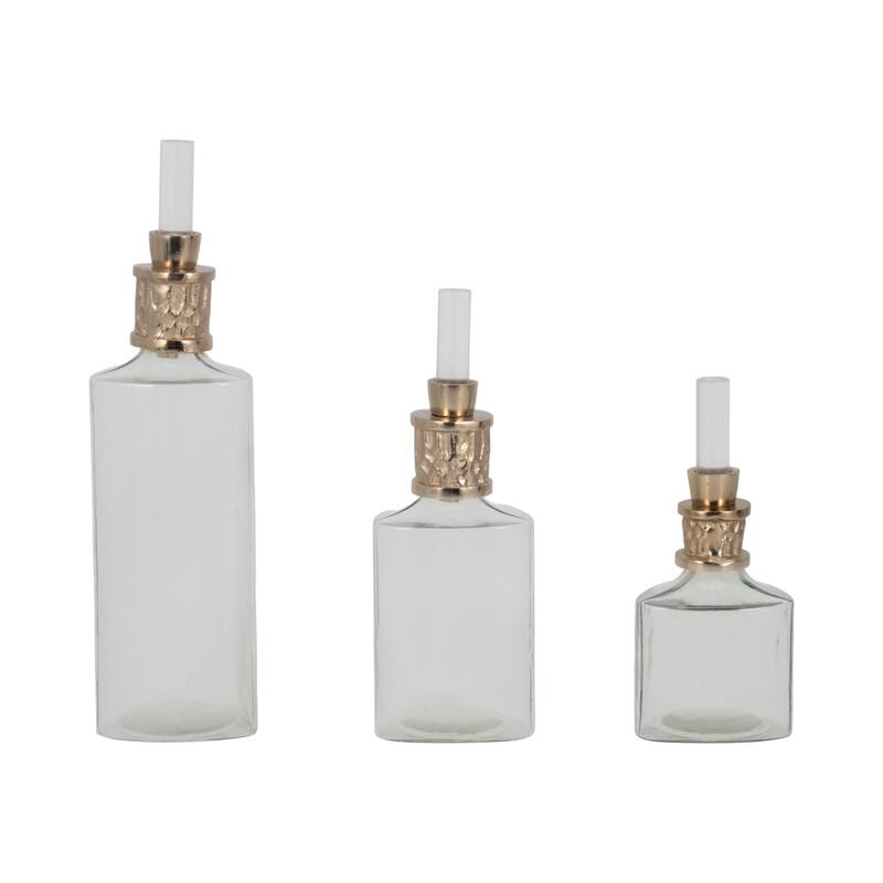 Sagebrook Home 10/13/17H" Talis Glass Bottles, Set of 3