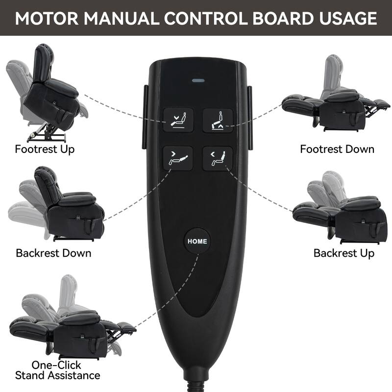 Brown Medium Electric Power Lift Recliner in Genuine Leather with Dual Motors, 8-Point Massage, Lumbar Heat