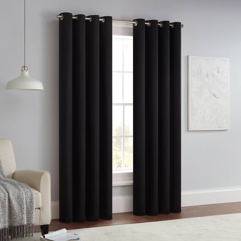 Eclipse Solid Thermapanel Grommet Energy Saving Room Darkening Curtain Panel