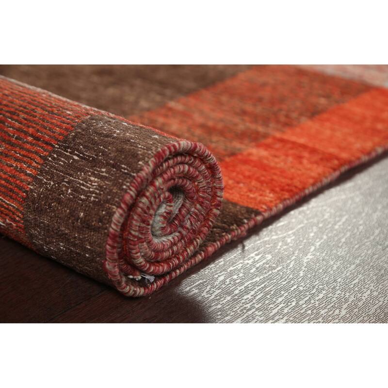 Modern Gabbeh Kashkoli Runner Rug Wool Hand-knotted Oriental Carpet - 2'8" x 8'8"