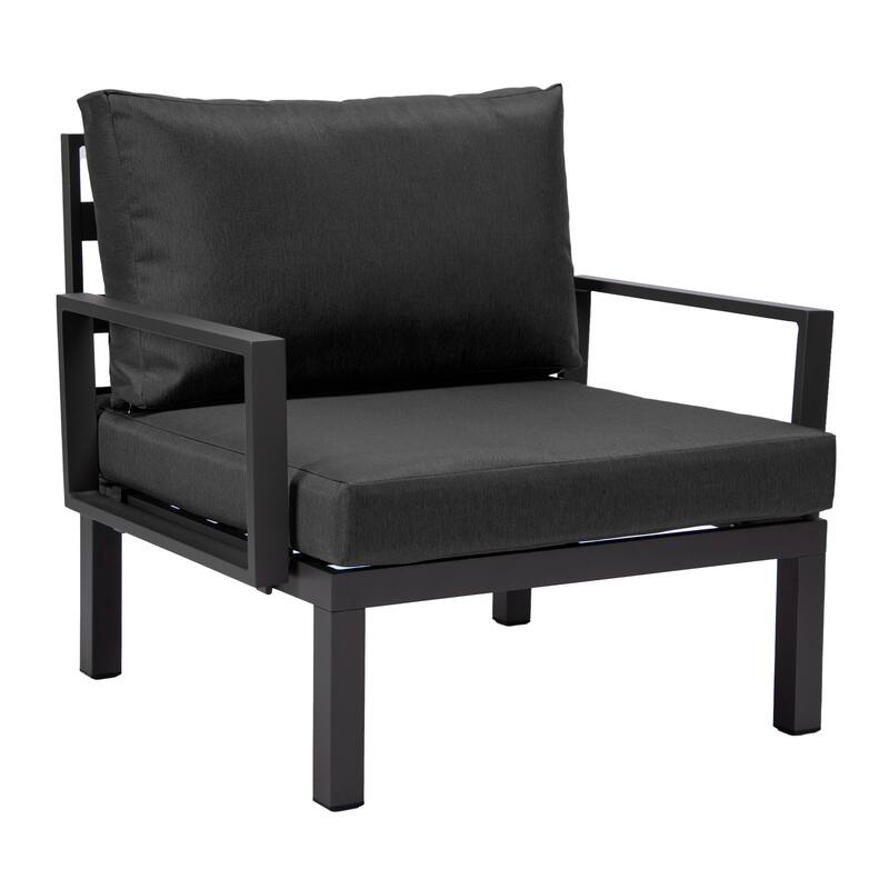 LeisureMod Hamilton Modern 2-Piece Accent Arm Chair with Removable Cushion, 2-Seater Sofa for Home Outdoor Patio Porch Garden
