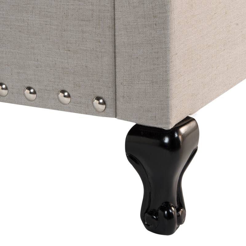 SAFAVIEH Kathie Upholstered Tufted Rolled Back Bed