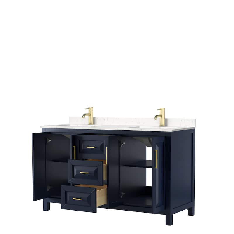 Daria 60 Inch Double Vanity, Cultured Marble Top