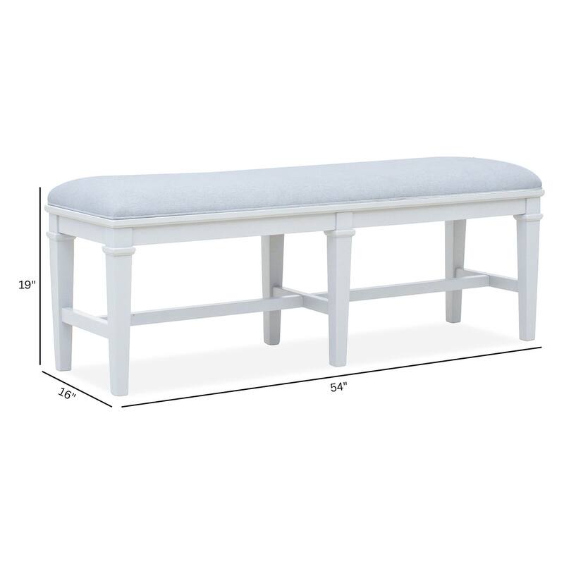 Magnussen Home Charleston White Dove Upholstered Bench - 54''W x 16''D x 19''H