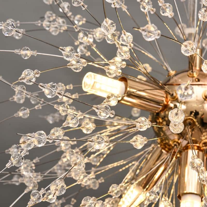 8/9/12/16-Light Modern Linear Sputnik Globe Pendant Starburst Firework Crystal Chandelier
