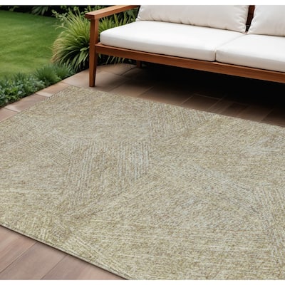 HomeRoots Abstract Transitional Rectangle Outdoor Rug