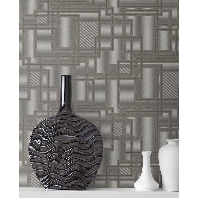 Henderson, Bauhaus Cityscape 33' L X 20.5" W, Art Deco Wallpaper Roll