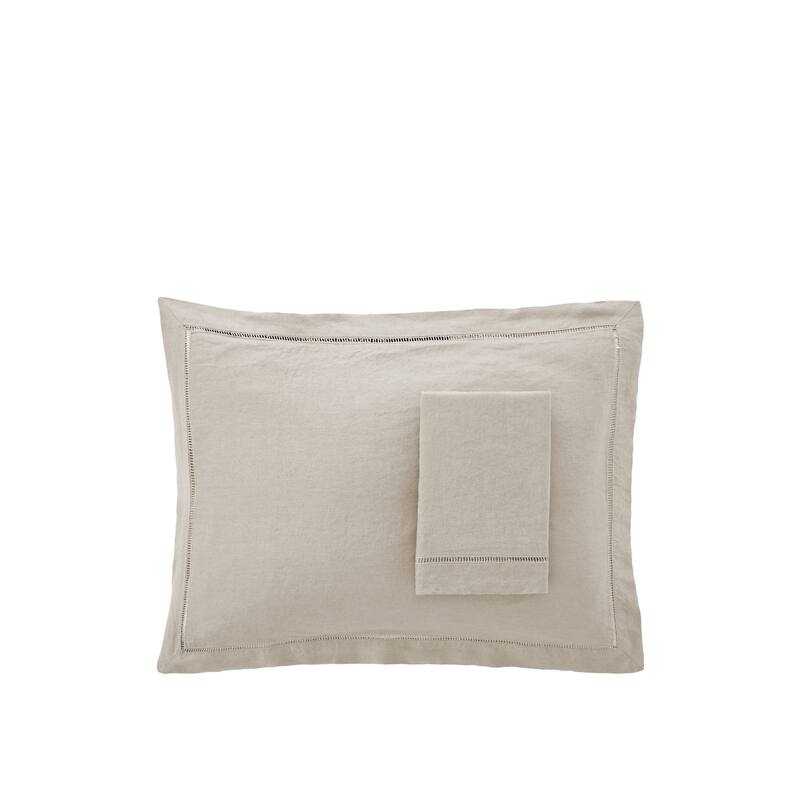 Belgian Flax Linen Collection Ladder Hemstitch Pillowcases/Euro Shams