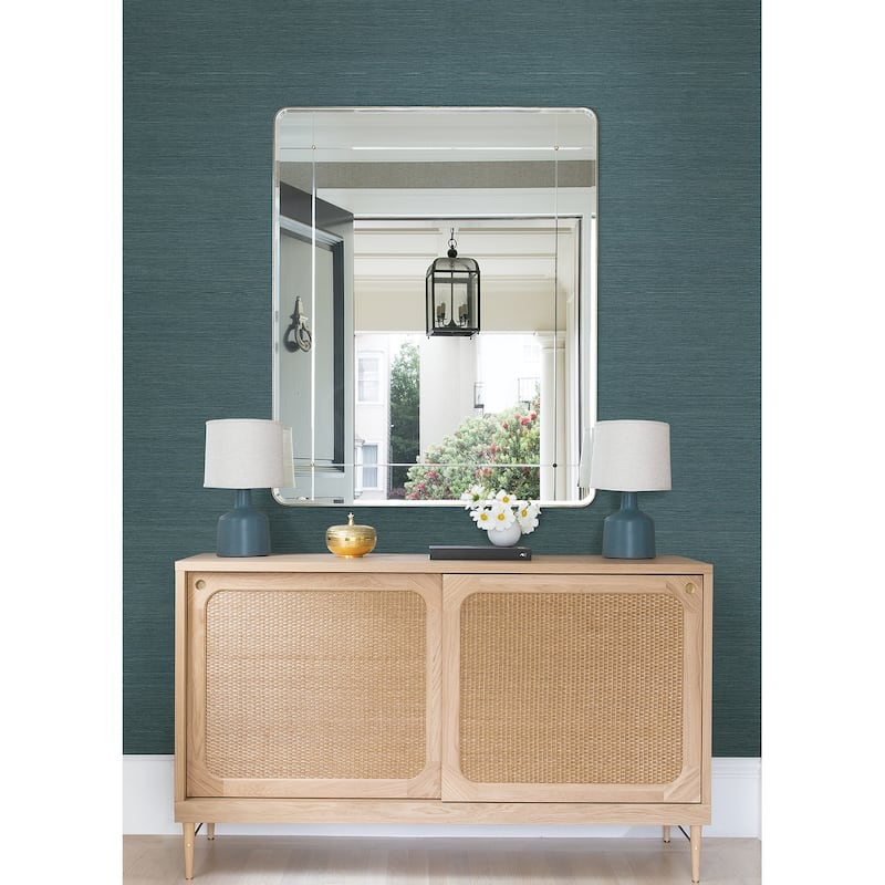A-Street Prints Aiko Blue Sisal Grasscloth Wallpaper
