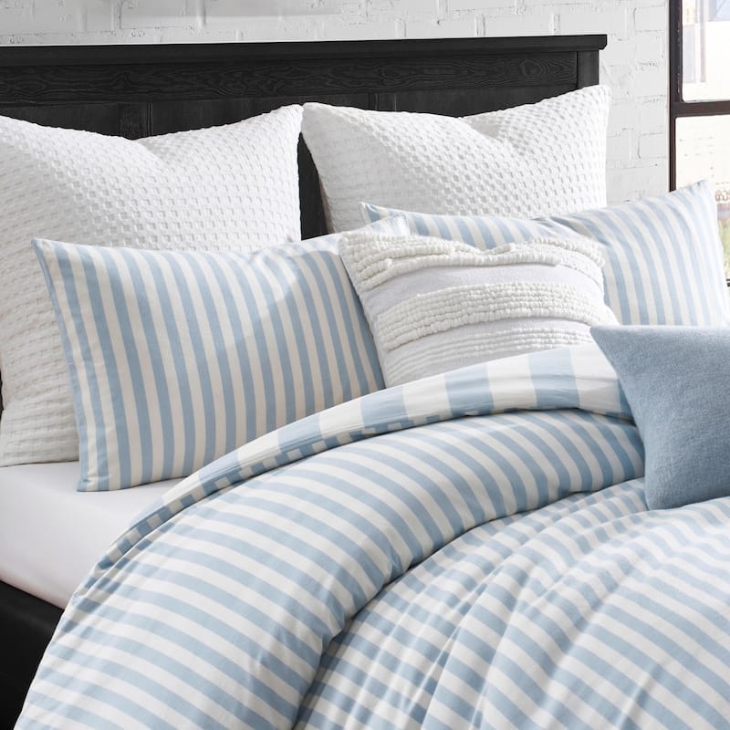 DKNY Reversible Stripe Vintage Washed Cotton Comforter Set
