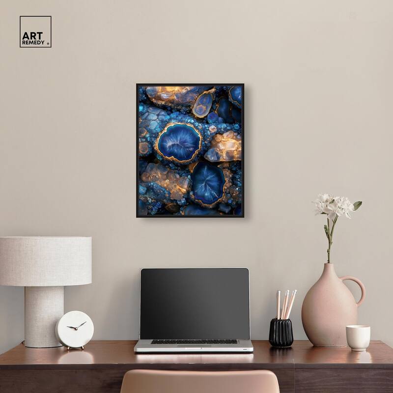 Oceanic Gold Sparkle Canvas by Art Remedy