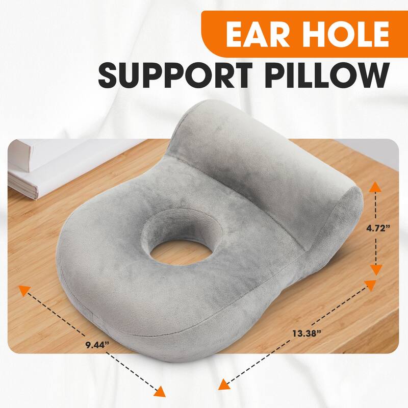 Cheer Collection Memory Foam Desk Nap Pillow with Velvet Cover for Side Sleepers and Office Use