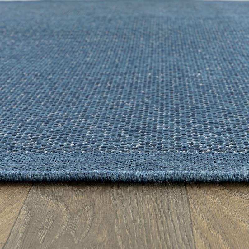 World Rug Gallery Contemporary Bordered Weather Resistant Reversible Indoor/Outdoor Area Rug