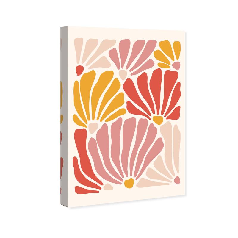 Wynwood Studio Canvas Floral and Botanical Flowers like Shells Pink and Ivory Modern & Contemporary Wall Art Canvas Print