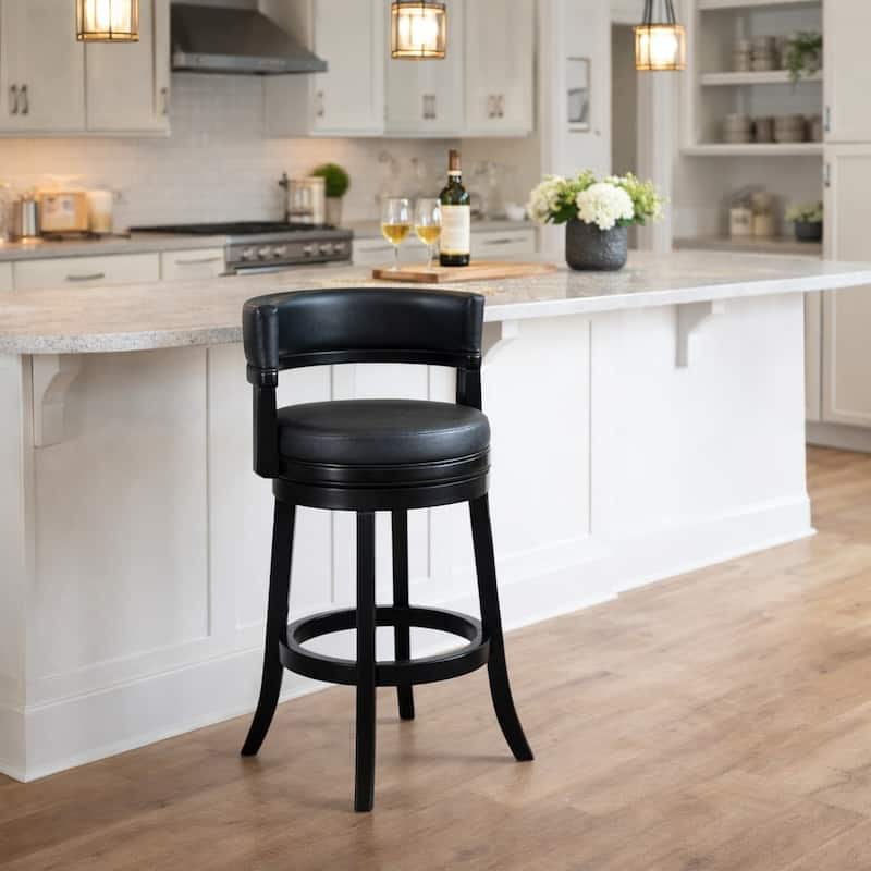 Balen Counter or Bar Height Swivel Stool - Black - Bar Height