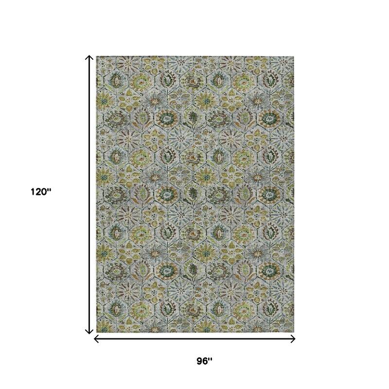 HomeRoots Floral Transitional Rectangle Outdoor Rug