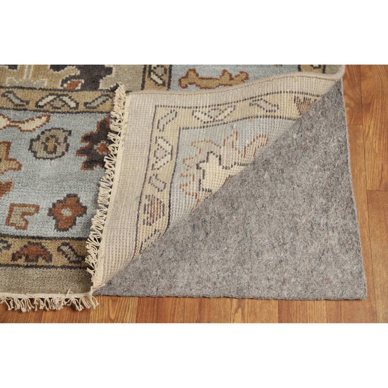 Light Brown Oushak Indian Area Rug Handmade Wool Carpet - 9'2" x 11'10"