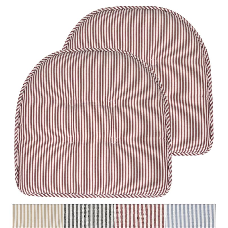 Pinstripe U-shaped Memory Foam Chair Pad