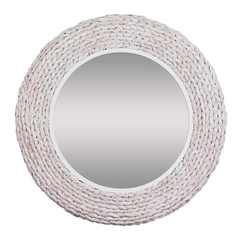Varaluz Athena Round Wall Mirror - 30"W x 30"H - Matte White