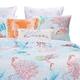 Twin Size 2 Piece Polyester Quilt Set with Coral Prints, Multicolor