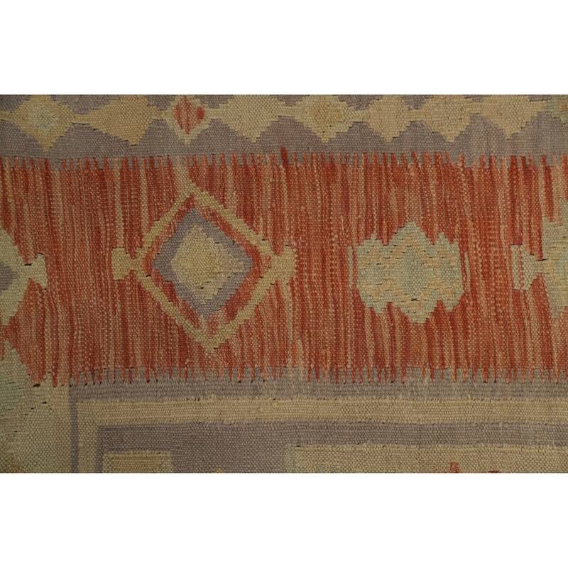 Hand Woven Oriental 100% Wool Carpet Southwestern Tribal Beige & Ivories Kilim Area Rug - 6' 5'' X 4' 11''