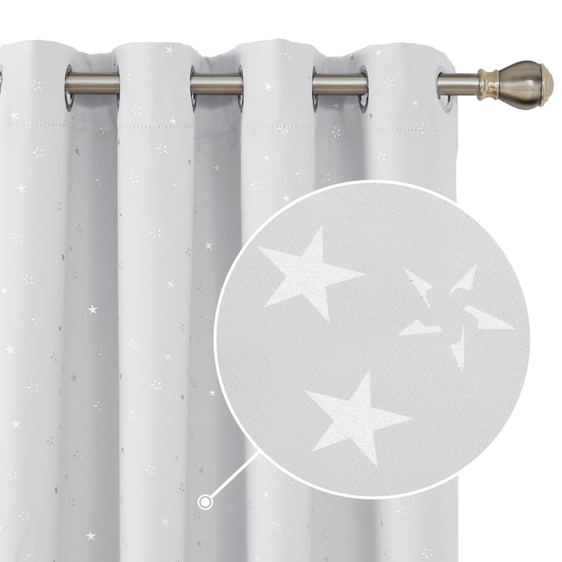Deconovo Room Darkening Silver Star Curtains 2 Panel