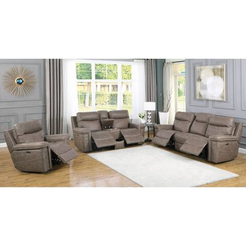 Stephan Taupe 2-Piece Living Room Set with Nailhead Trim