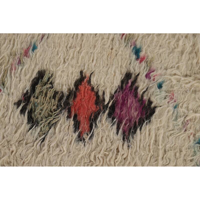Trellis Plush Moroccan Area Rug Hand-Knotted Wool Carpet - 5'10" x 9'10"