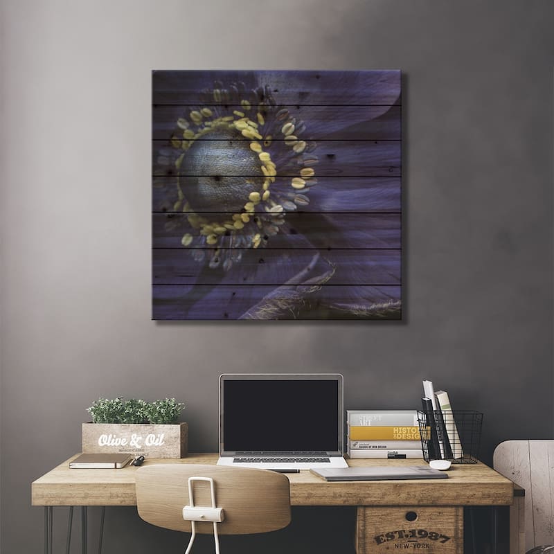 Anemonissimo! Print On Wood by Magda Indigo - Multi-Color