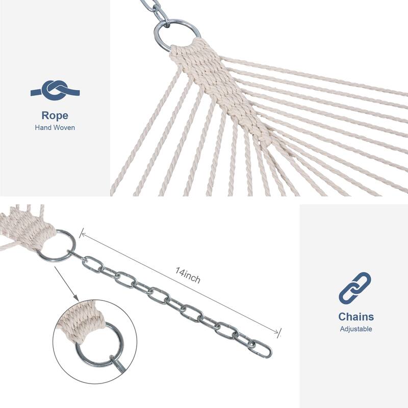 Double Spreader Bar Hammock With 13.5 ft. Wooden Stand - 162*55.1*48.8