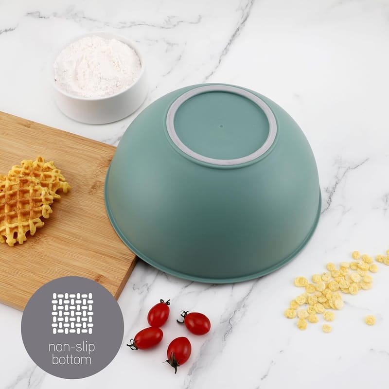 COOK WITH COLOR - 12 Piece Plastic Nesting Bowls - 6 Prep Bowls and 6 Lids, Microwave Safe.