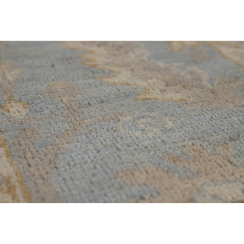 Hand Knotted Oriental 100% Wool Carpet Transitional All-Over Greys & Charcoal Oushak Area Rug - 12' 2'' X 8' 10''