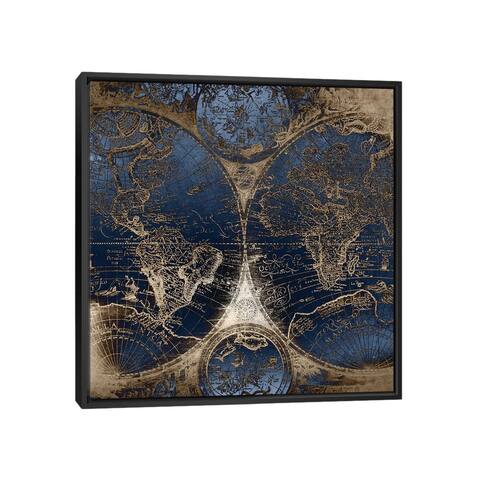 iCanvas "World Map Antique II" by Nature Magick Framed Canvas Print