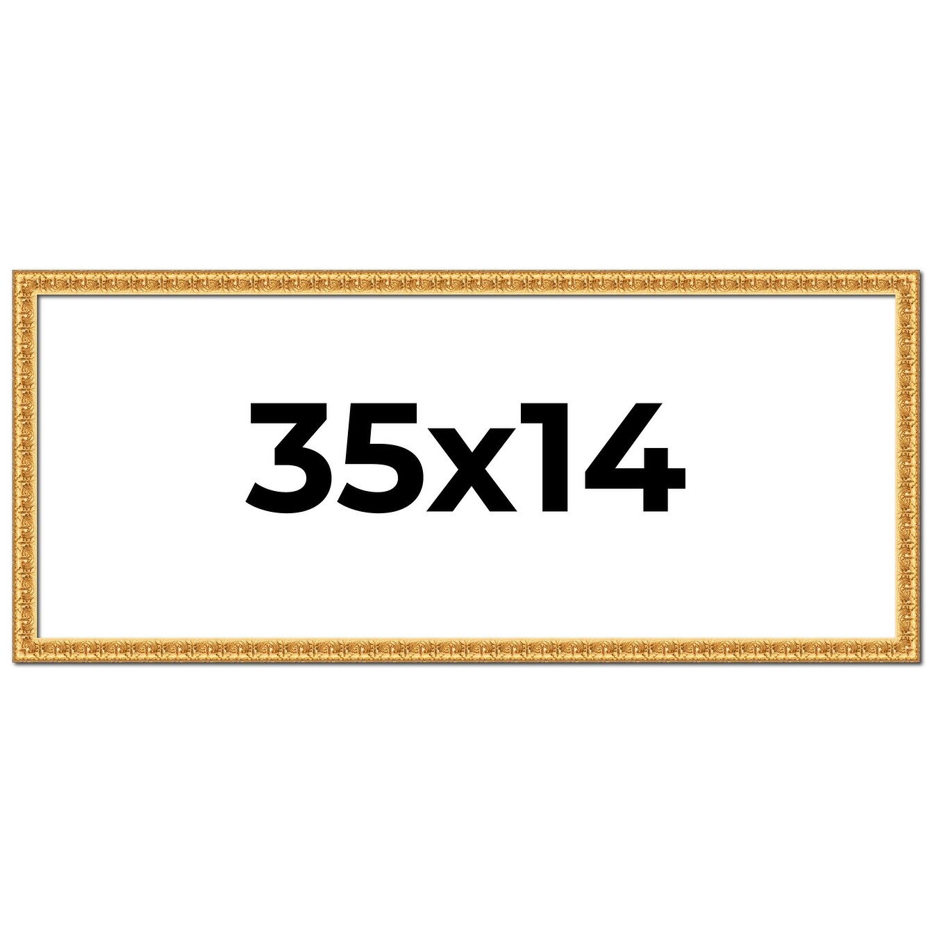 35x14 Frame Gold Real Wood Picture Frame Width 1 inches | Interior
