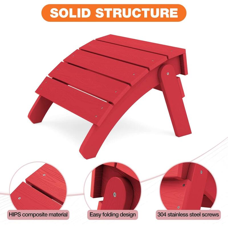 WINSOON Adirondack Ottoman,Folding Adirondack Foot Rest