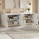 preview thumbnail 24 of 38, GDFStudio - Marwood Vintage Double Bathroom Vanity Set with 3 Holes Single Ceramic Sink & Soft Closing Doors - 60'W